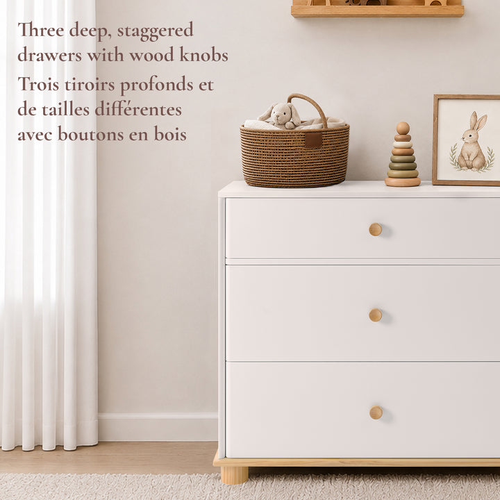 Little Seeds Roo 3-Drawer Dresser (White/Natural)