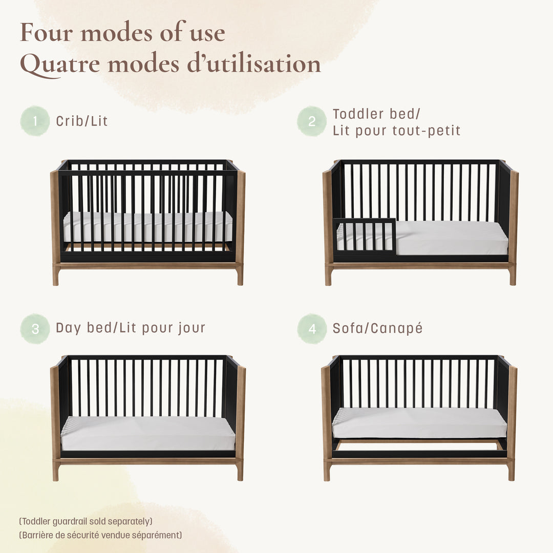 Little Seeds Laurel 4-in-1 Crib (Black/Chestnut)
