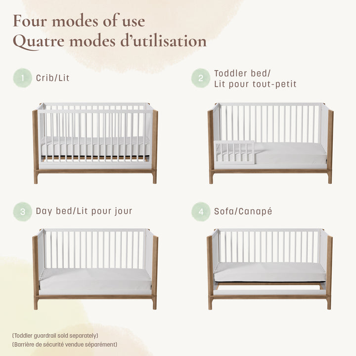 Little Seeds Laurel 4-in-1 Crib (White/Chestnut)