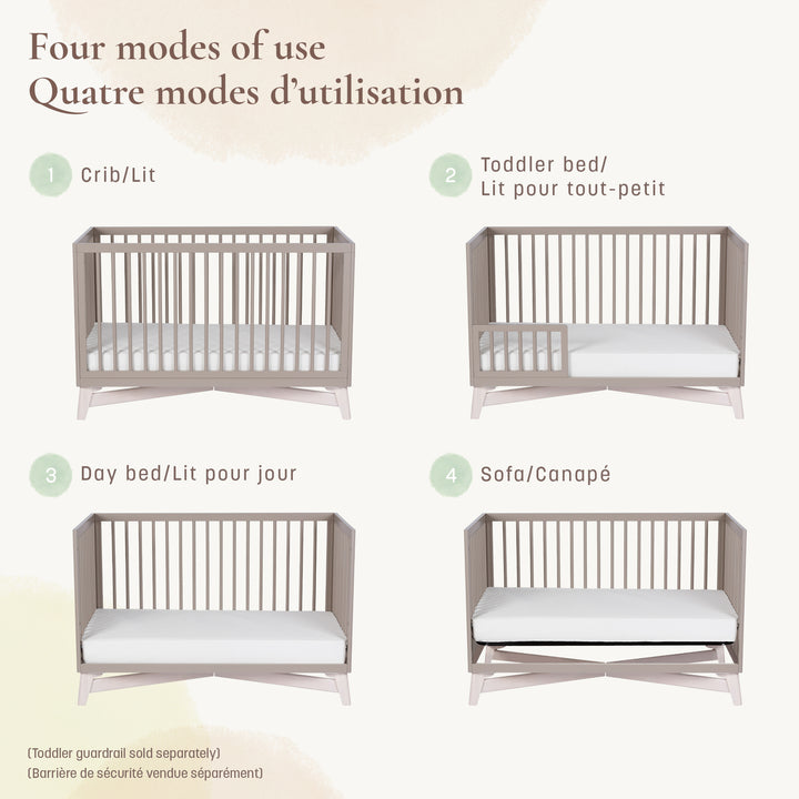 Little Seeds Pala 4-in-1 Crib (Taupe/Whitewash)