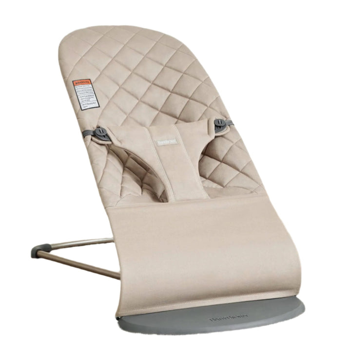 Baby Bjorn Bouncer Bliss Cotton Classic Quilt (Sand Grey/Dark Grey Frame)