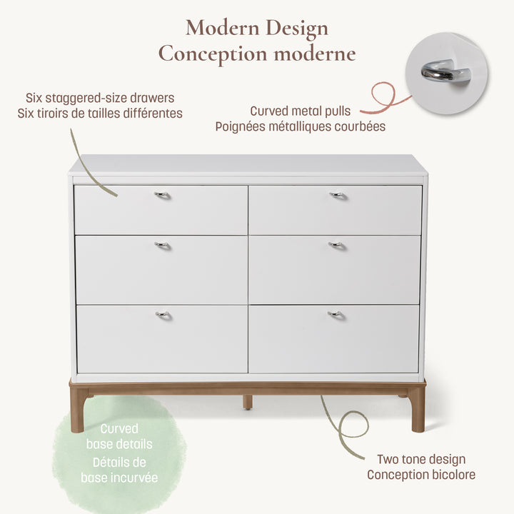 Little Seeds Laurel 6-Drawer Dresser (White/Chestnut)