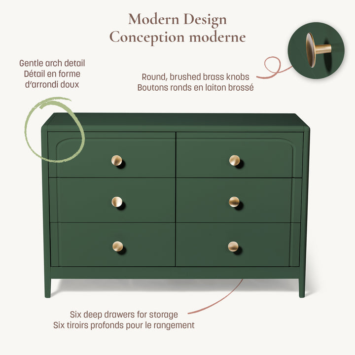 Little Seeds Briar 6-Drawer Dresser (Bottle Green)