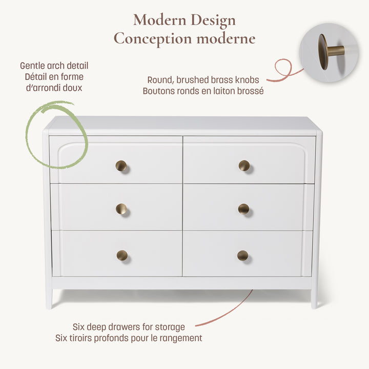 Little Seeds Briar 6-Drawer Dresser (True White)