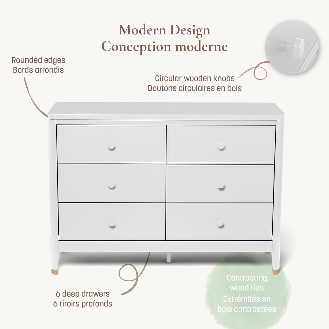 Little Seeds Aster 6-Drawer Dresser (White)