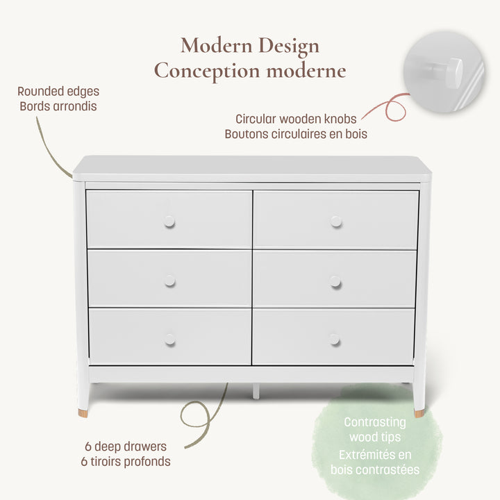 Little Seeds Aster 6-Drawer Dresser (White)