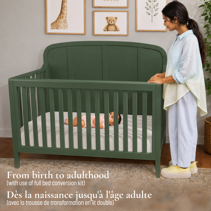 Little Seeds Briar 6-in-1 Crib (Bottle Green)