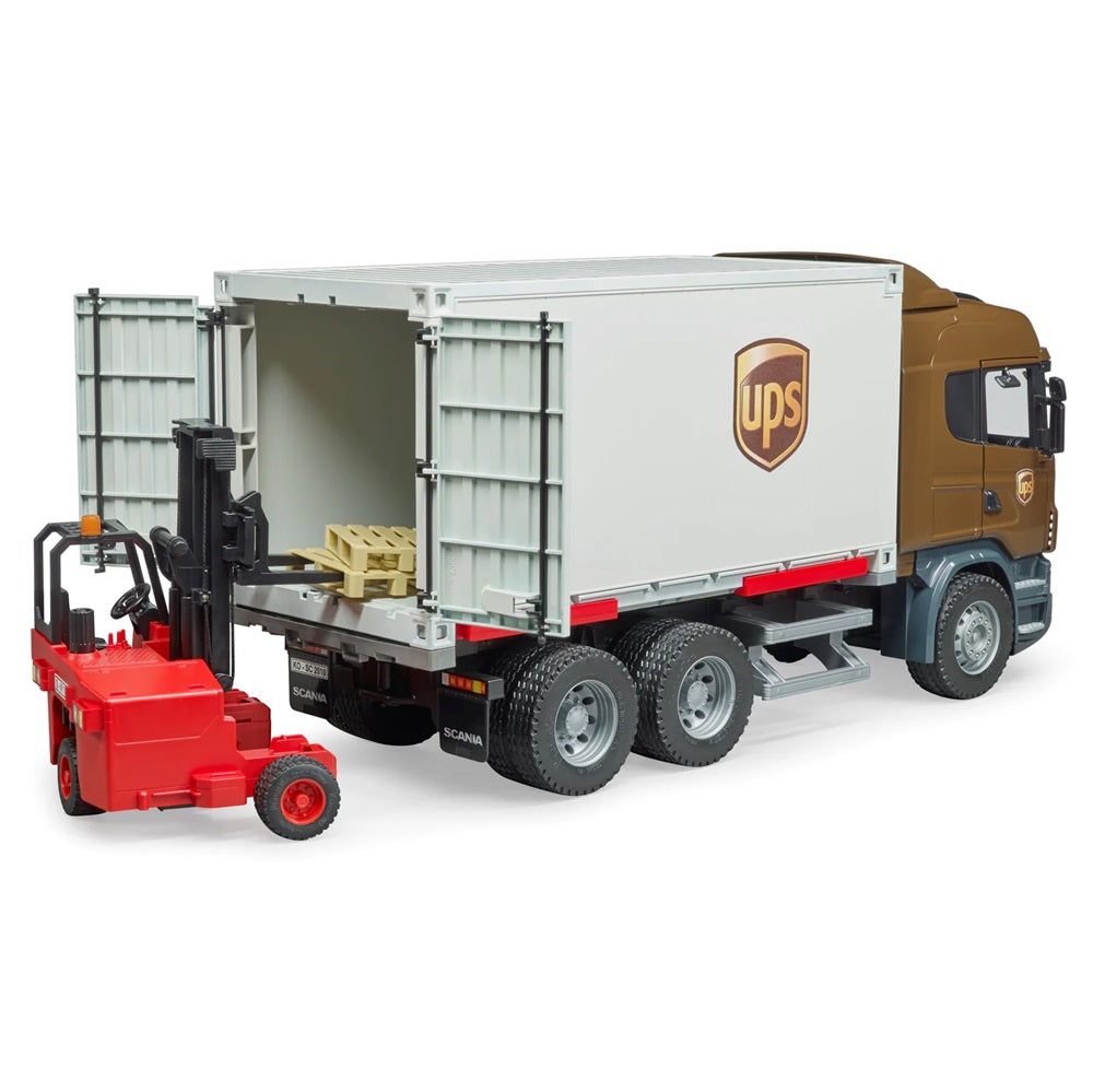 Bruder Scania Super 560R UPS Logistics Truck with Forklift - IN STORE PICKUP ONLY