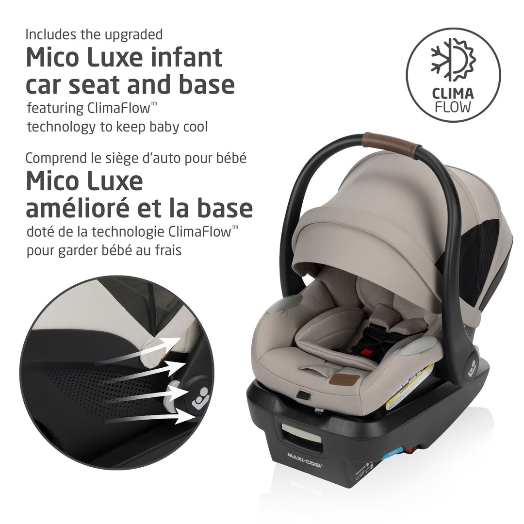 maxi cosi la Maxi Cosi Zelia Luxe 5-in-1 Travel System (New Hope Tan)