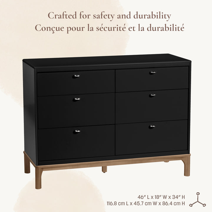 Little Seeds Laurel 6-Drawer Dresser (Black/Chestnut)