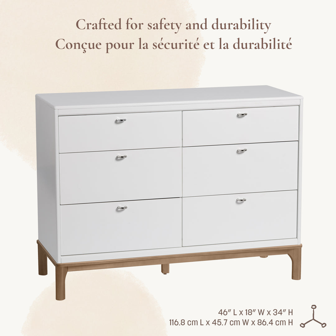 Little Seeds Laurel 6-Drawer Dresser (White/Chestnut)