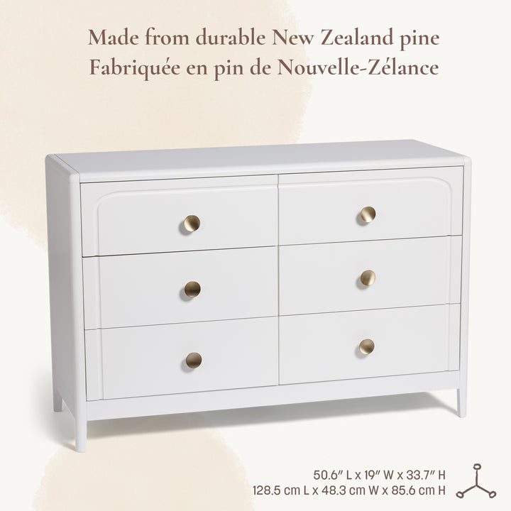 Little Seeds Briar 6-Drawer Dresser (True White)