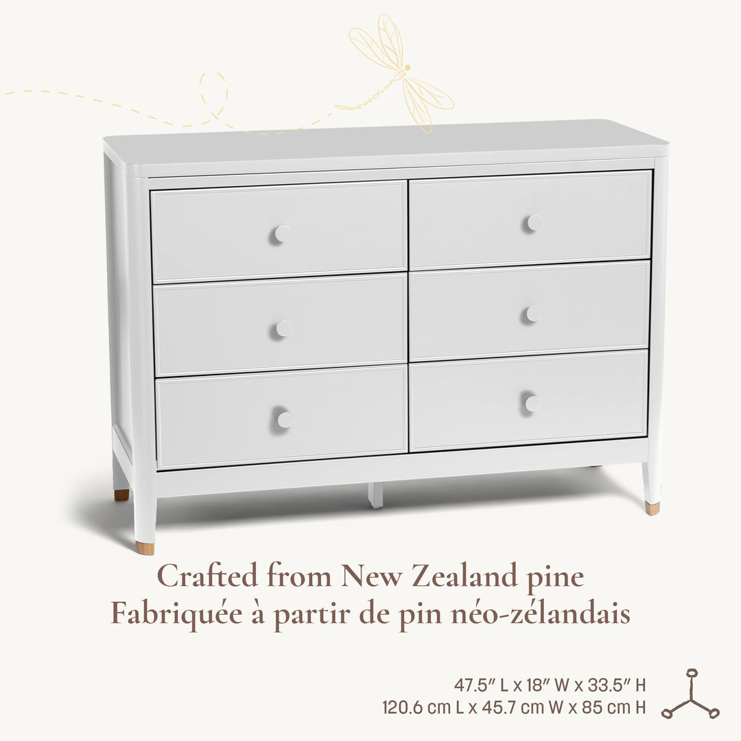Little Seeds Aster 6-Drawer Dresser (White)