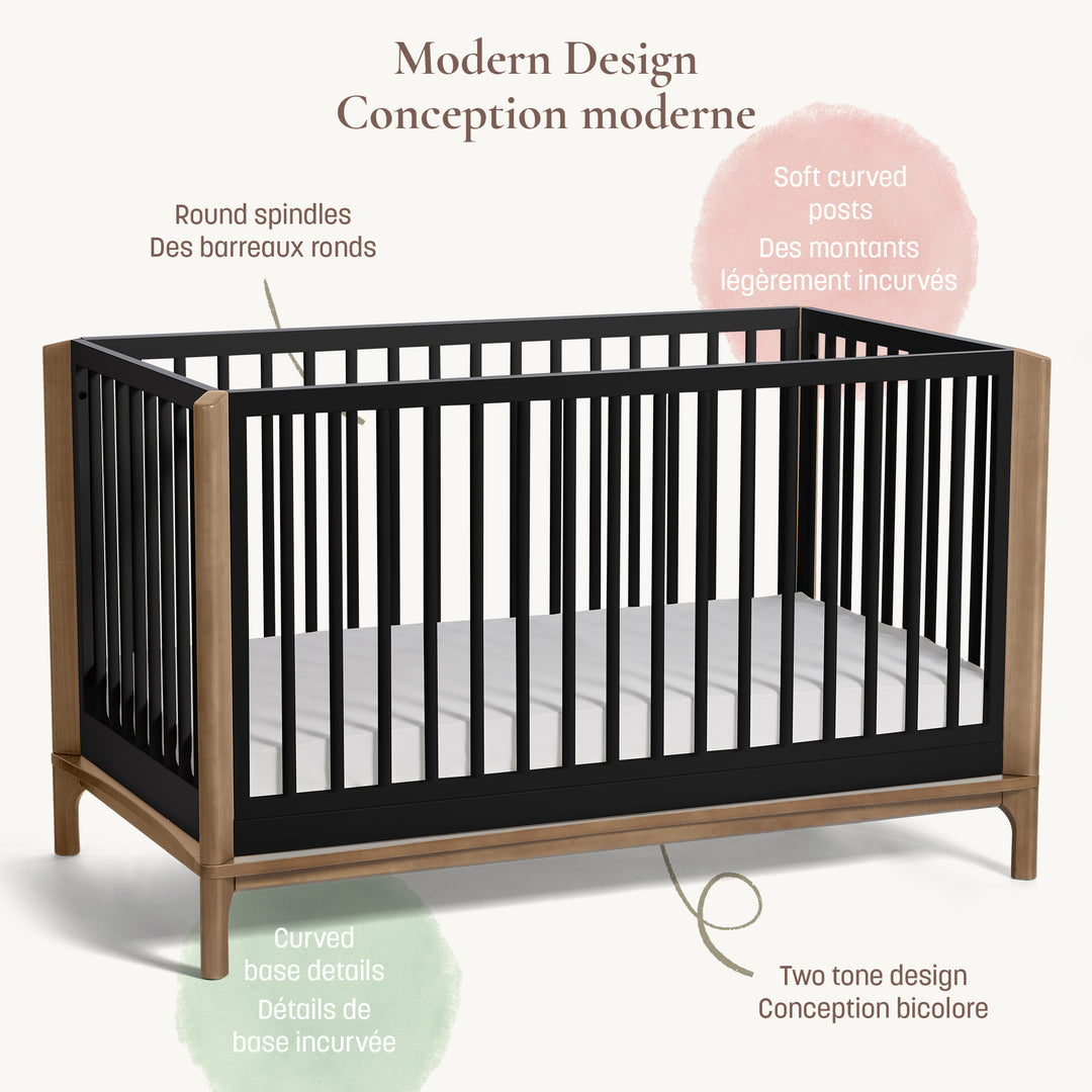 Little Seeds Laurel 4-in-1 Crib (Black/Chestnut)
