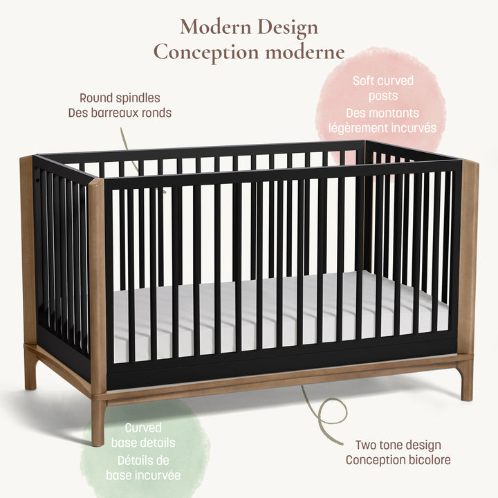 Little Seeds Laurel 4-in-1 Crib (Black/Chestnut)