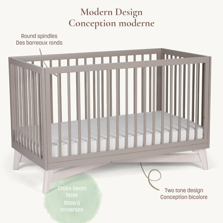 Little Seeds Pala 4-in-1 Crib (Taupe/Whitewash)