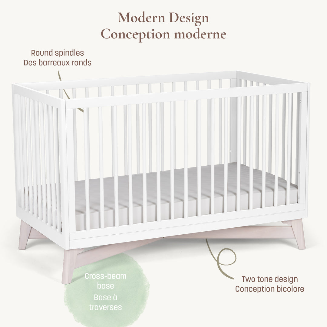 Little Seeds Pala 4-in-1 Crib (White/Whitewash)