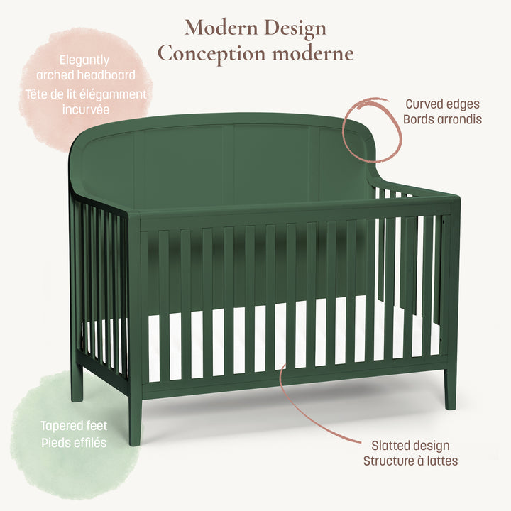 Little Seeds Briar 6-in-1 Crib (Bottle Green)