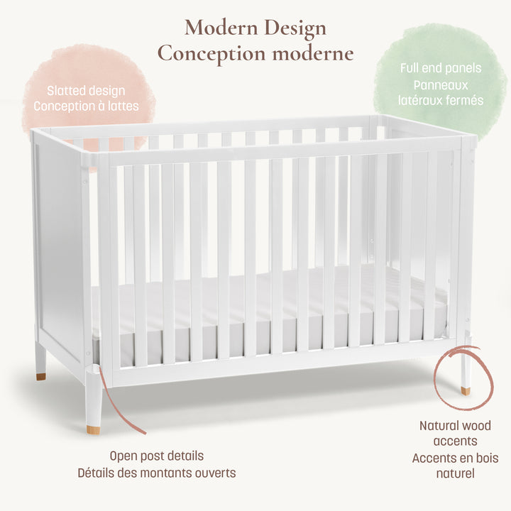 Little Seeds Aster 4-in-1 Convertible Crib (White)
