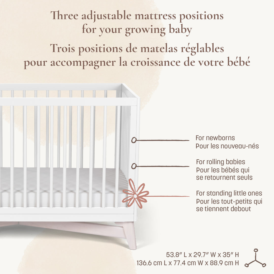 Little Seeds Pala 4-in-1 Crib (White/Whitewash)
