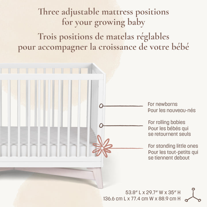 Little Seeds Pala 4-in-1 Crib (White/Whitewash)