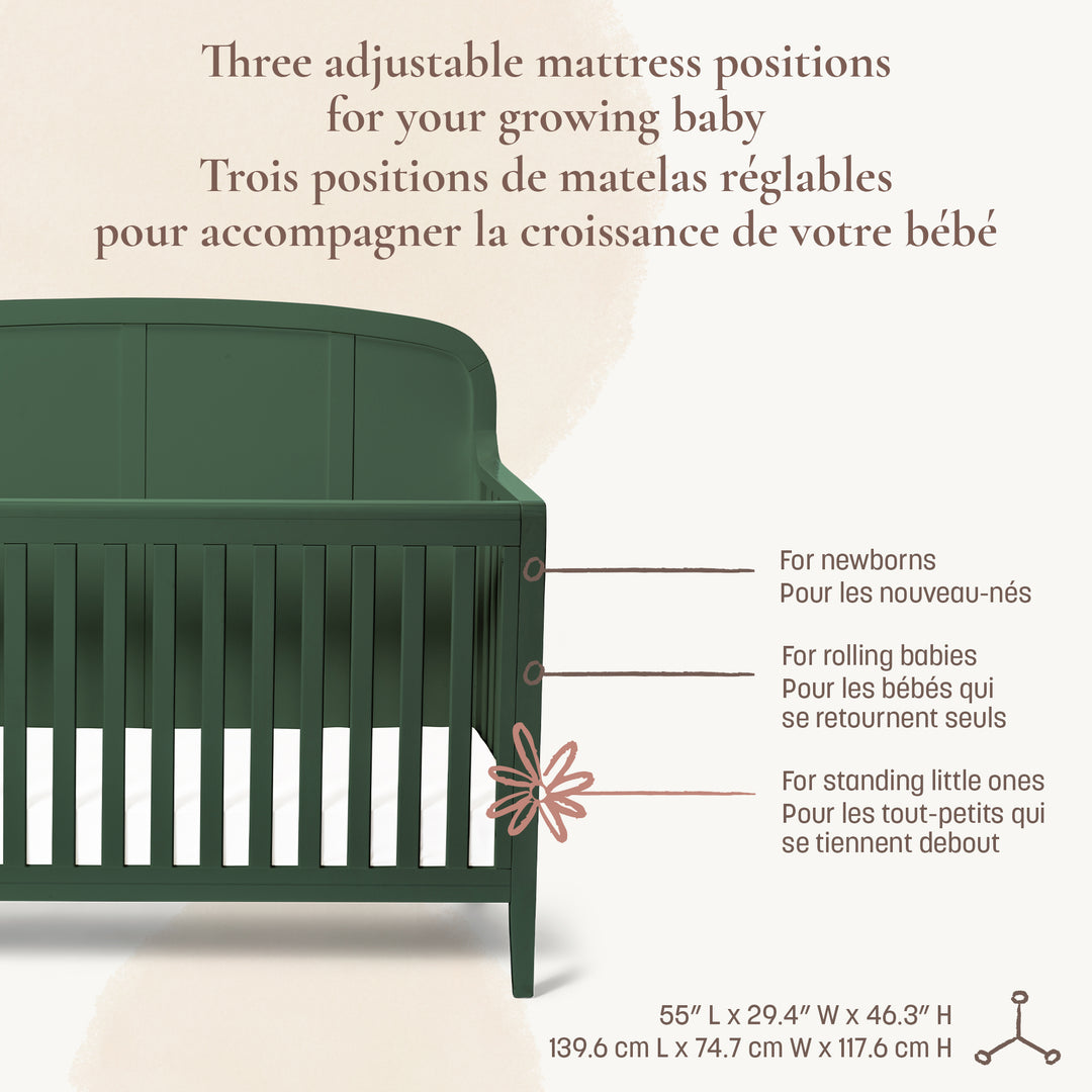 Little Seeds Briar 6-in-1 Crib (Bottle Green)