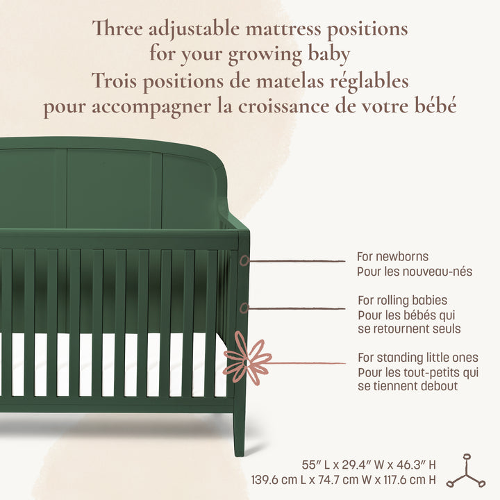 Little Seeds Briar 6-in-1 Crib (Bottle Green)