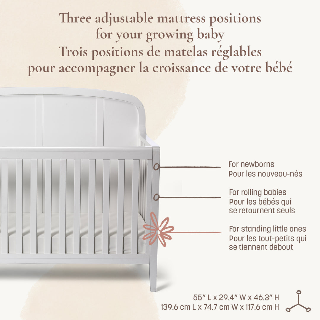 Little Seeds Briar 6-in-1 Crib (True White)