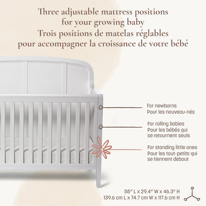 Little Seeds Briar 6-in-1 Crib (True White)