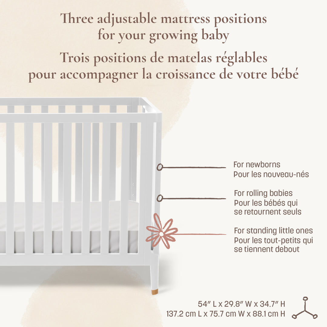Little Seeds Aster 4-in-1 Convertible Crib (White)