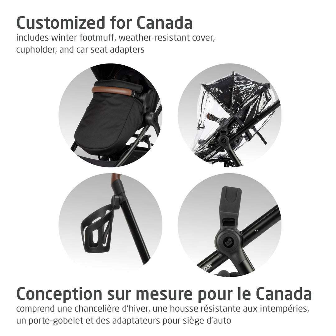 Maxi Cosi Zelia Luxe 5-in-1 Travel System (Basalt Black)