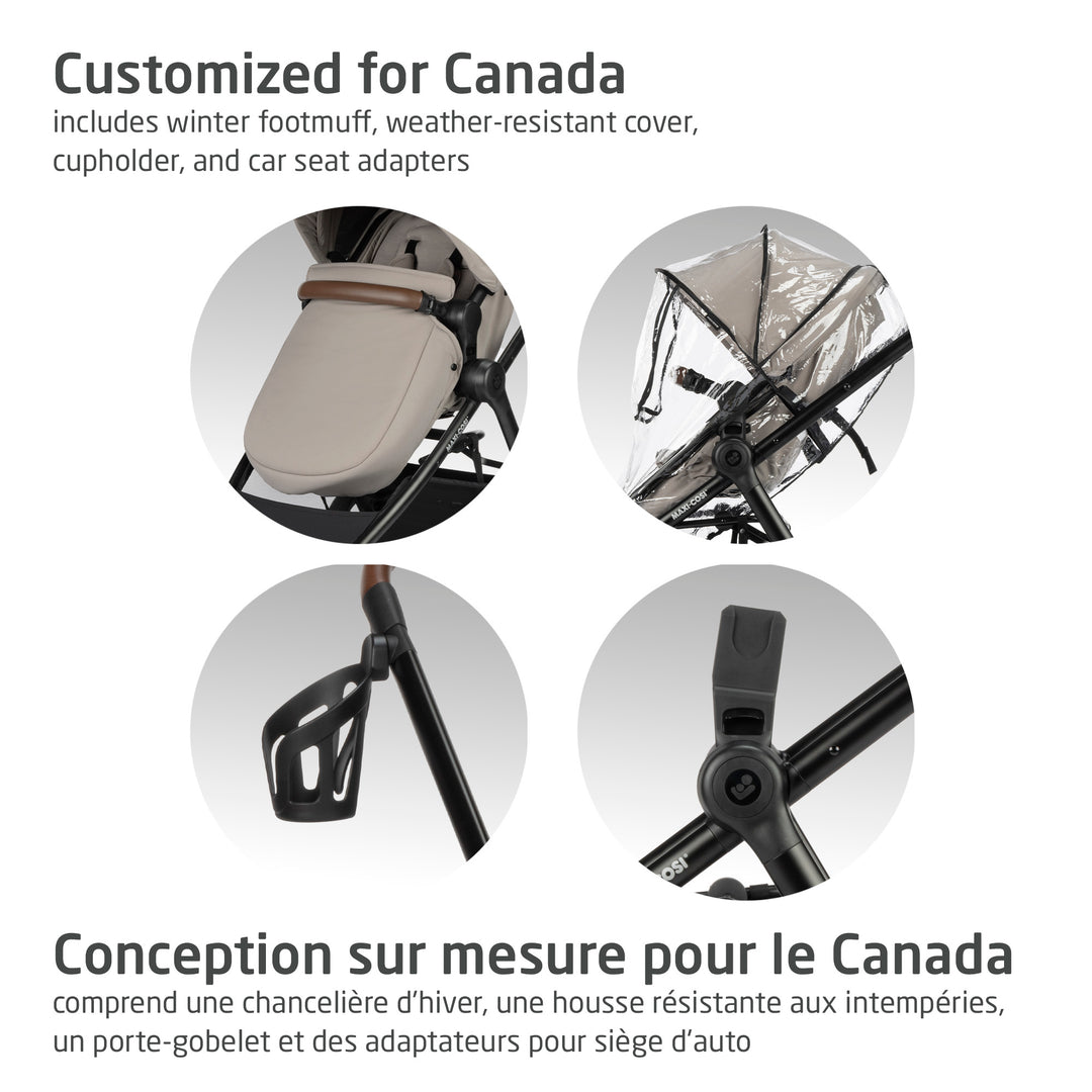 maxi cosi zelia stroller accessories Maxi Cosi Zelia Luxe 5-in-1 Travel System (New Hope Tan)