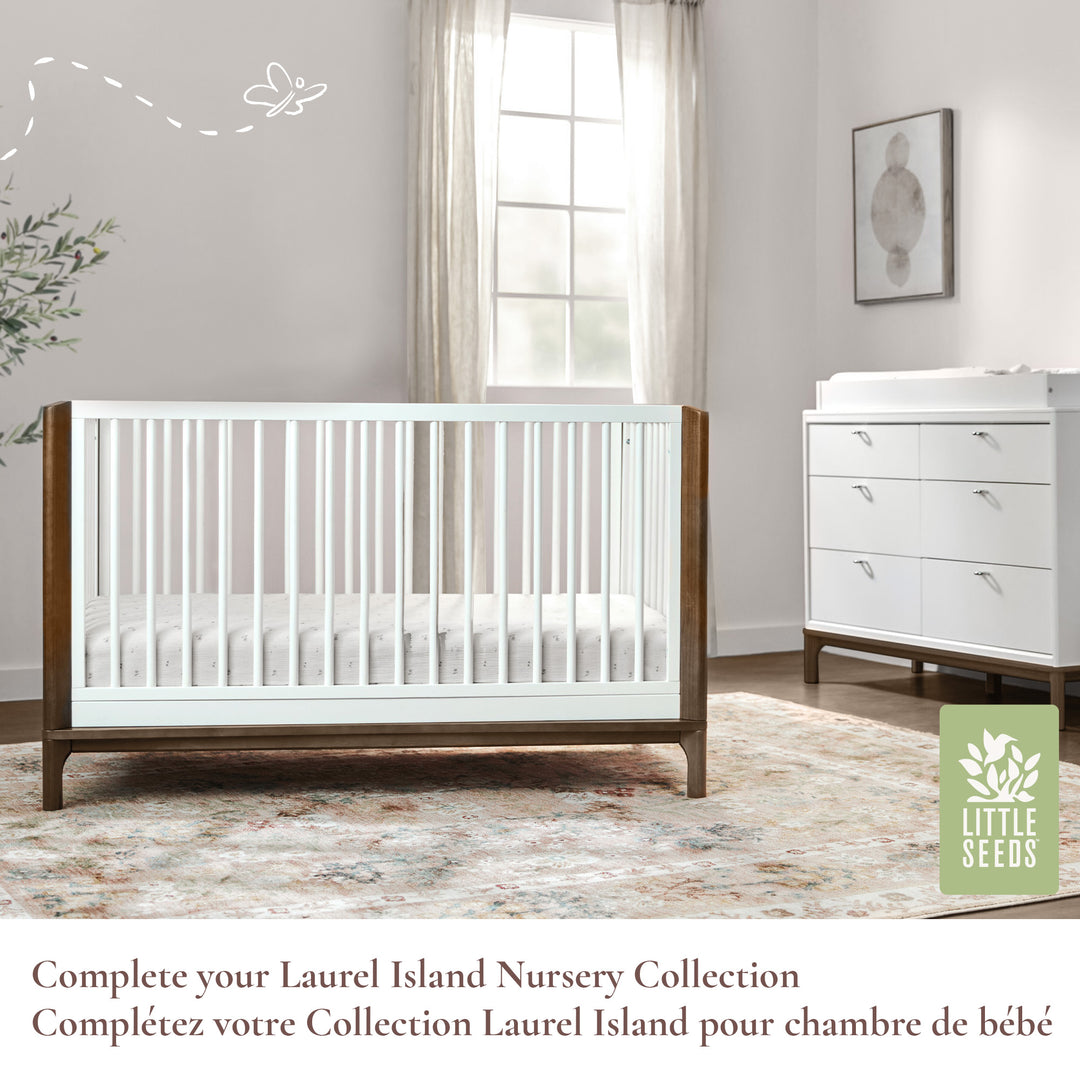 Little Seeds Laurel 4-in-1 Crib (White/Chestnut)