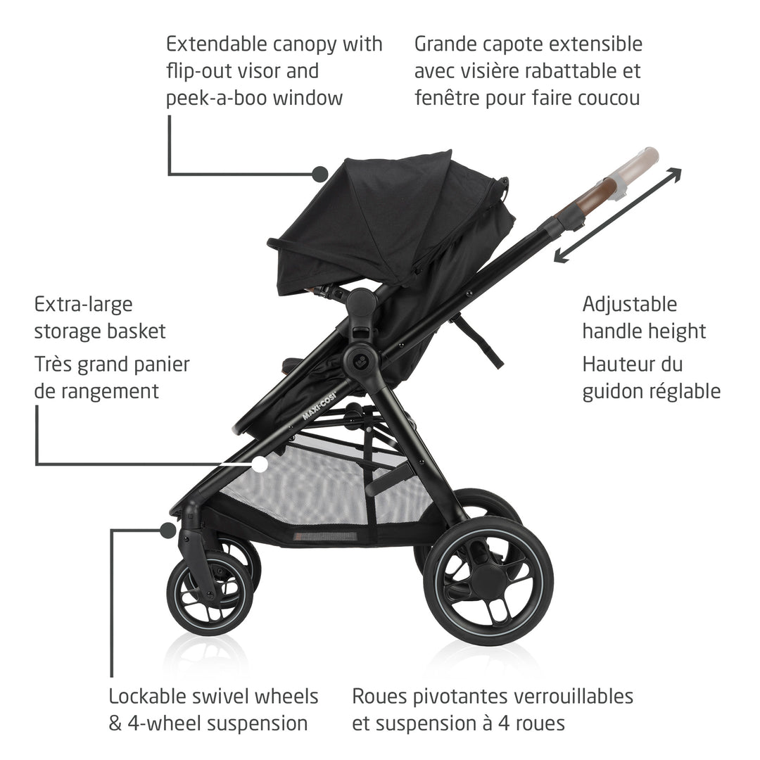 Maxi Cosi Zelia Luxe 5-in-1 Travel System (Basalt Black)