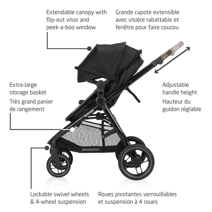 Maxi Cosi Zelia Luxe 5-in-1 Travel System (Basalt Black)