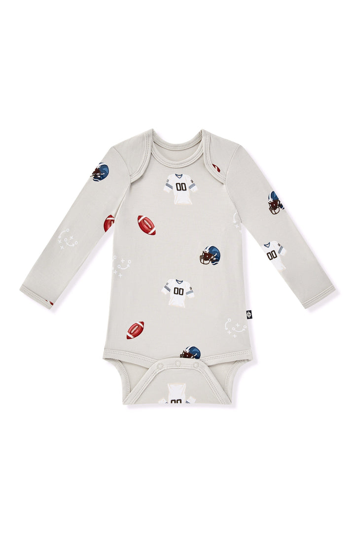 Kyte Baby Long Sleeve Bodysuit (Vintage Football)