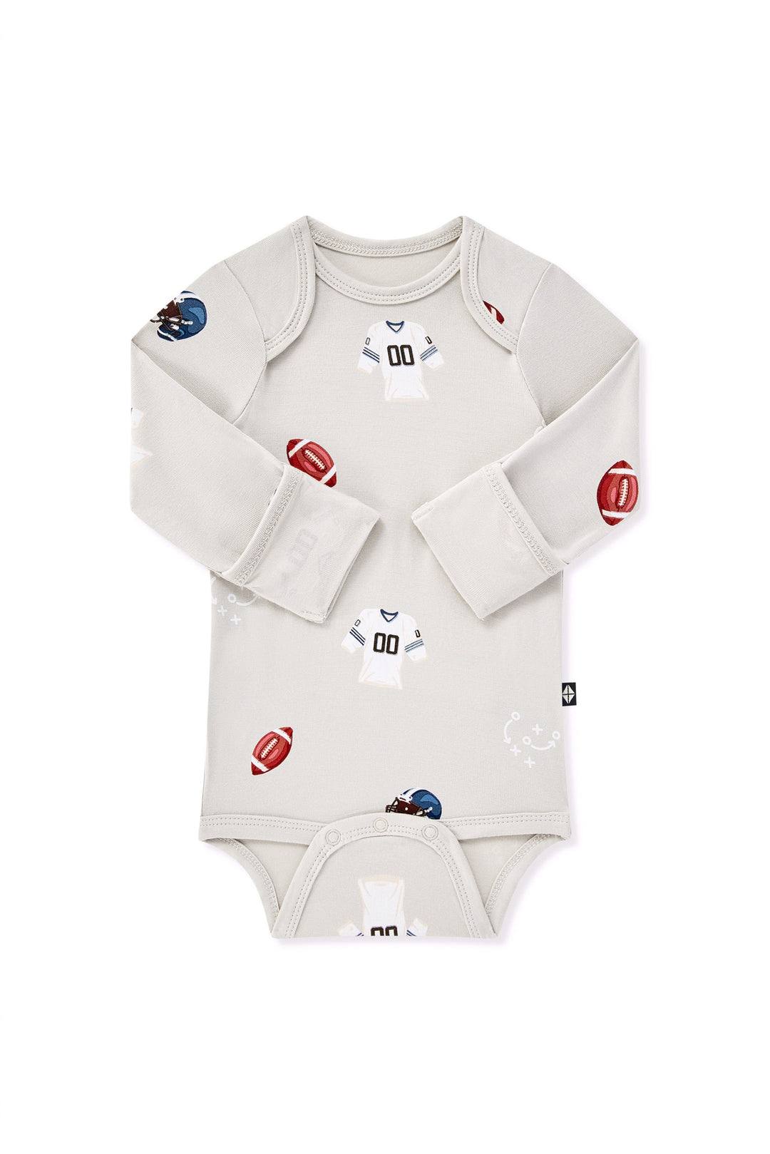 Kyte Baby Long Sleeve Bodysuit (Vintage Football)