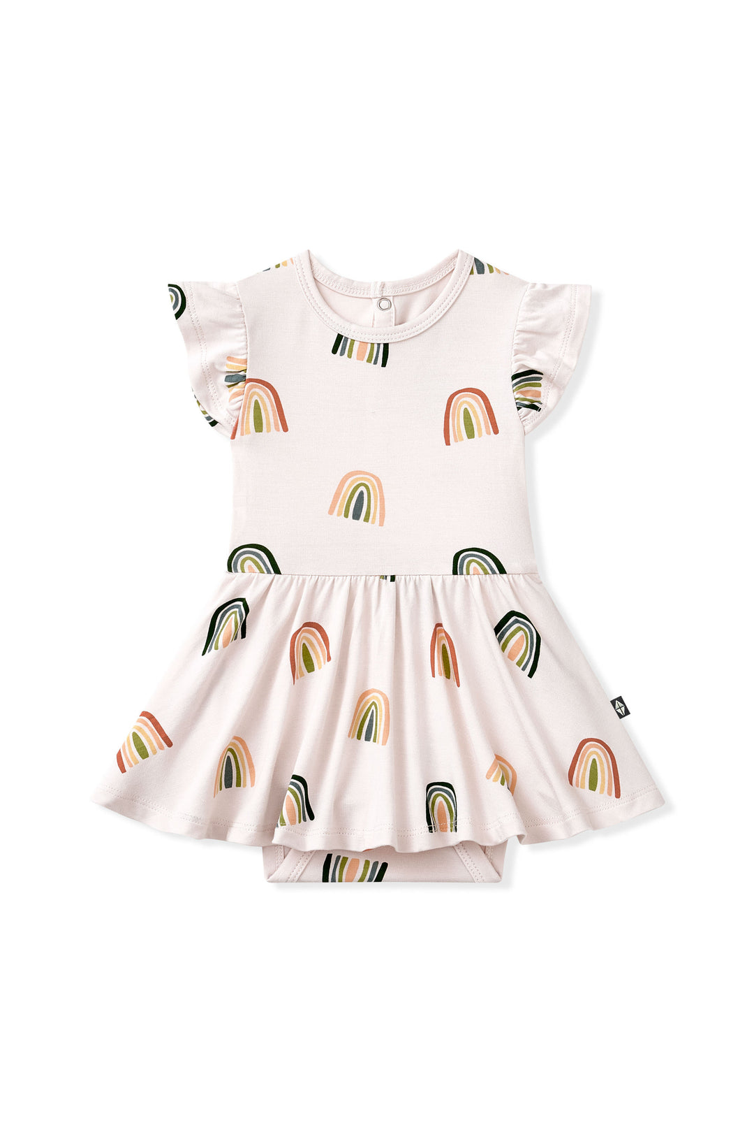 Kyte Baby Twirl Bodysuit Dress (Retro Rainbow)