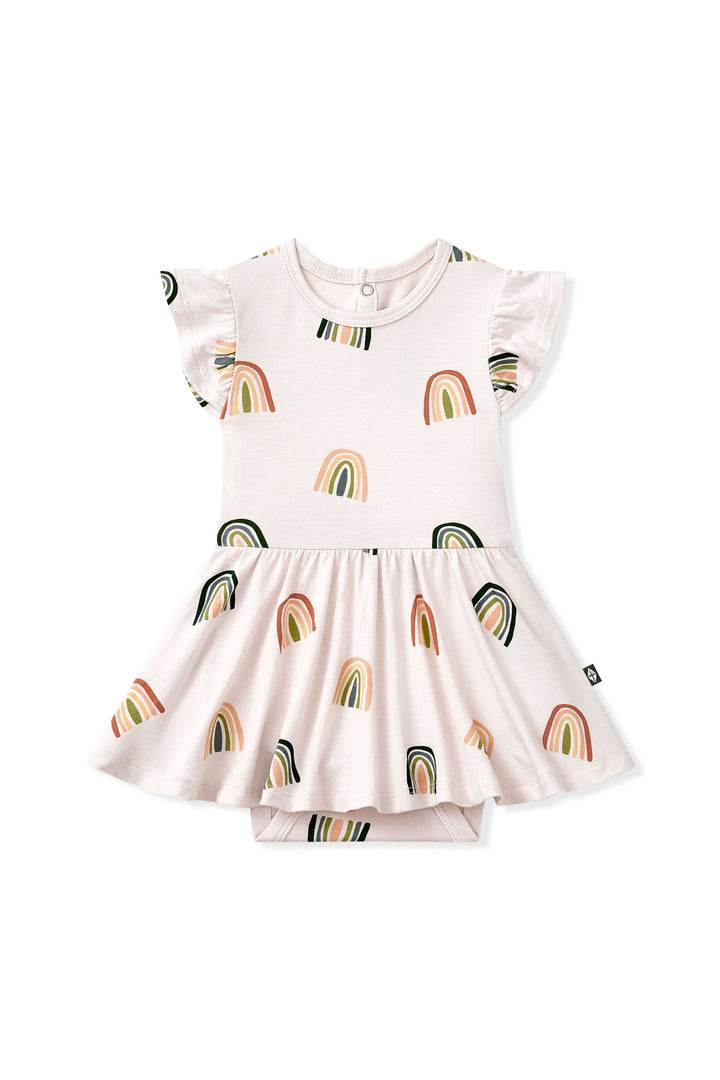 Kyte Baby Twirl Bodysuit Dress (Retro Rainbow)