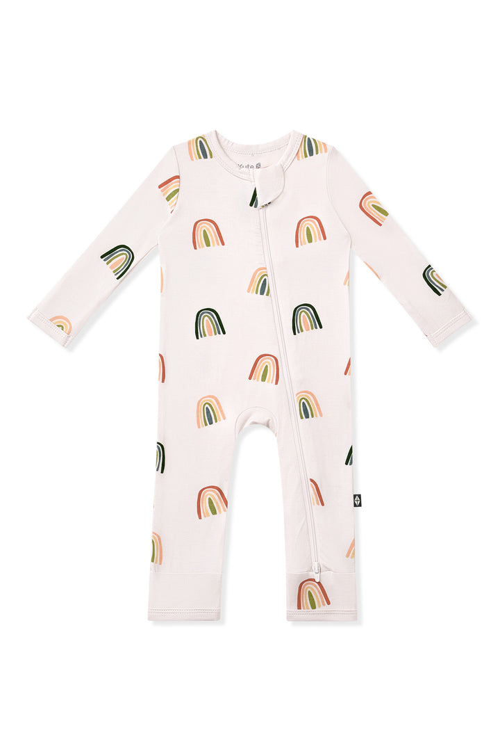 Kyte Baby Long Sleeve Zippered Romper (Retro Rainbow)