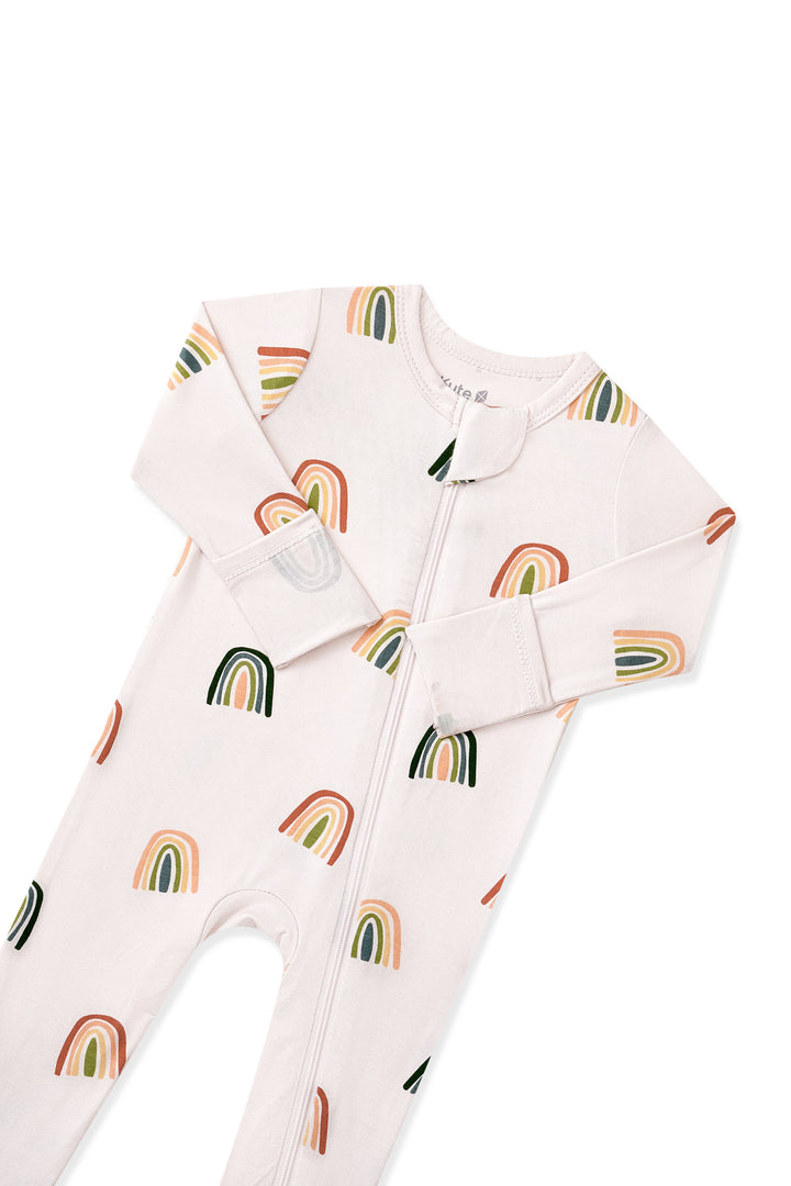 Kyte Baby Long Sleeve Zippered Romper (Retro Rainbow)