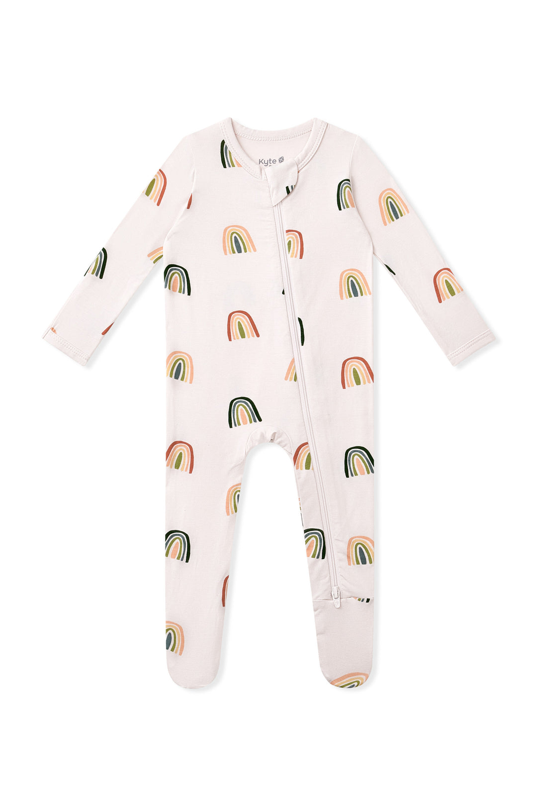 Kyte Baby Long Sleeve Zippered Footie (Retro Rainbow)