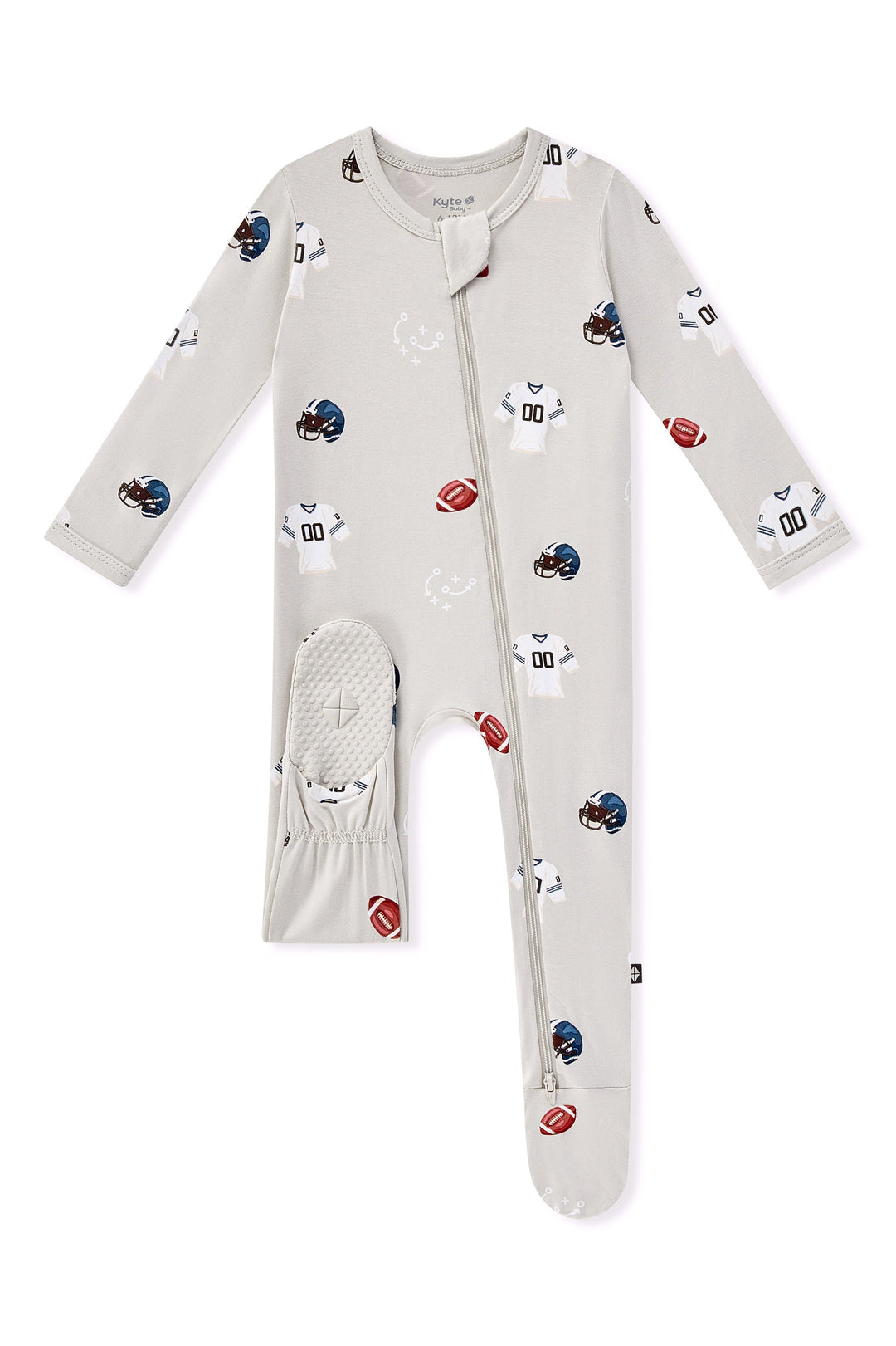 Kyte Baby Zippered Footie (Vintage Football)