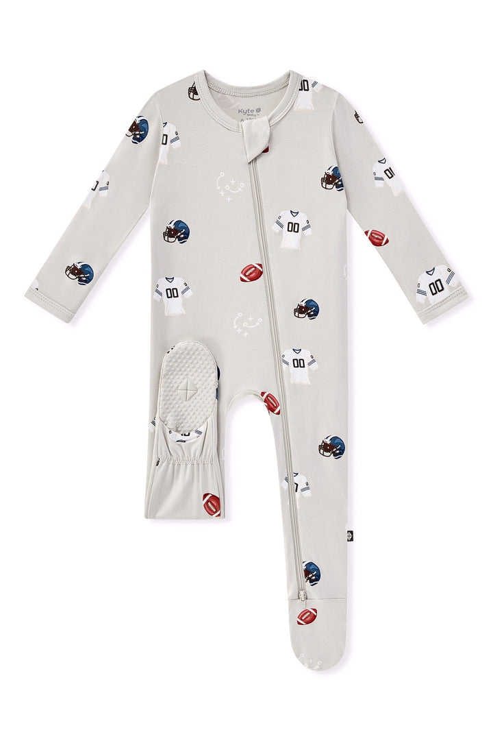 Kyte Baby Zippered Footie (Vintage Football)