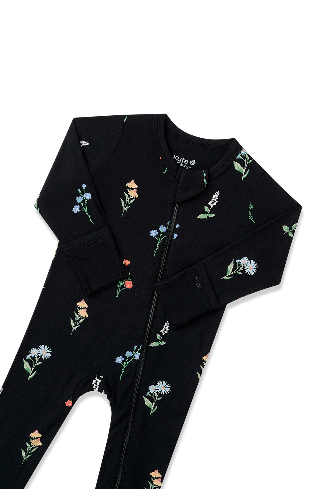 Kyte Baby Long Sleeve Zippered Footie (Midnight Wildflower)