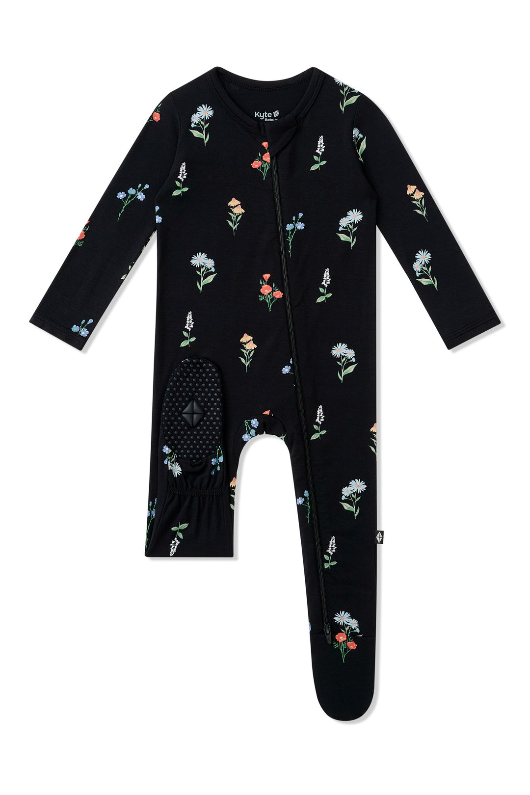 Kyte Baby Long Sleeve Zippered Footie (Midnight Wildflower)