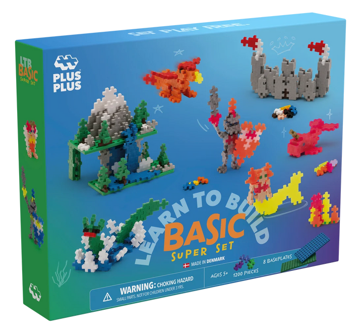 Plus Plus Mini Learn to Build 1200-Piece Set (Basic Mix)