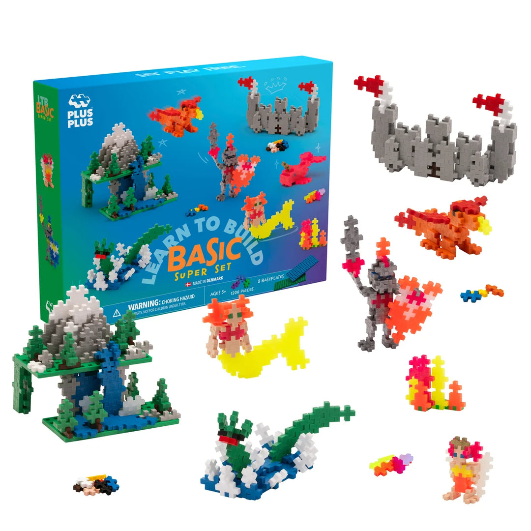 Plus Plus Mini Learn to Build 1200-Piece Set (Basic Mix)
