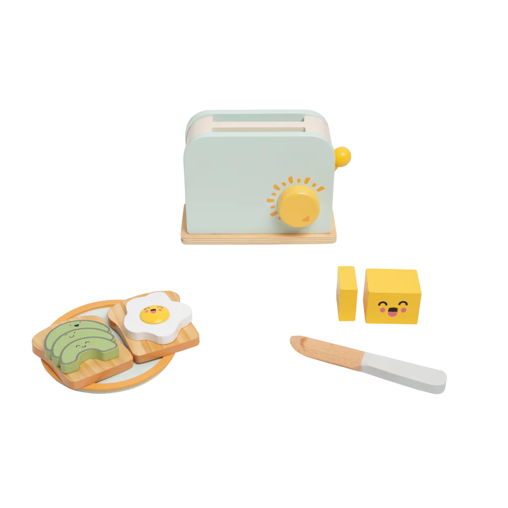 Pearhead Brunch Time Wooden Toaster Set