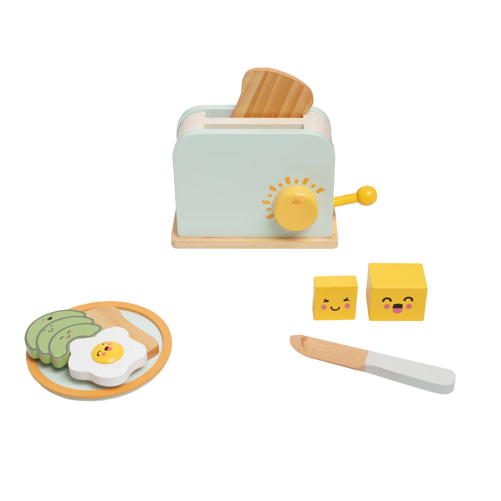Pearhead Brunch Time Wooden Toaster Set